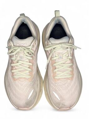 Hoka Bondi 8 Women's Soft Pink Athletic Running Shoes - Size 9.5 B Sneakers